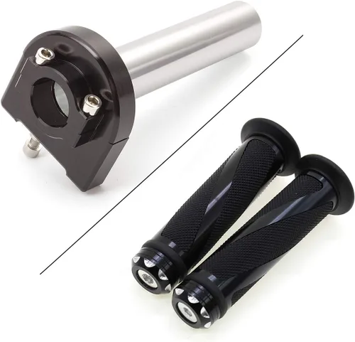 Krace - Agarraderas de mano para motocicleta de 7/8 pulgadas con tubo de acelerador anodizado CNC de giro rápido, control de palanca motorizado para