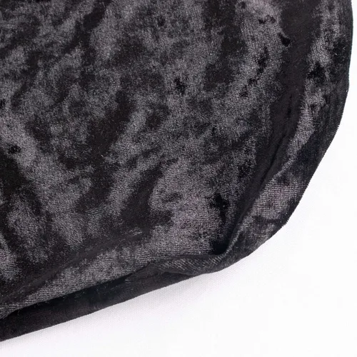 Miniatura 9 de Efavormart - Funda elástica para silla de banquete de terciopelo triturado y elastano negro con bolsillos para los pies, funda para silla de boda