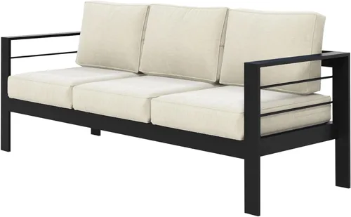 Miniatura 24 de Solaste Aluminum Patio Sofa with Coffee Table,3 PCS Patio Furniture Set with Cushions, All-Weather Outdoor Sofa for Balcony, Deck, Backyard, Porch