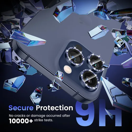 Miniatura 5 de Tensea Protector de lente de cámara Compatible para iPhone 17 Pro Max/17 Pro/15 Pro Max/15 Pro/16 Pro Max/16 Pro/14 Pro Max/14 Pro, Cubierta de azul
