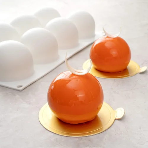 Miniatura 8 de Restaurantware -Molde de bola de 8 cavidades de pastelería, 1 molde de chocolate listo para horno - Molde de silicona blanca flexible, congelable