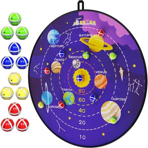 BooTaa Tablero de dardos grande de 29 pulgadas para niños, tablero de dardos para niños con bolas adhesivas, juguetes para niños y niñas, para
