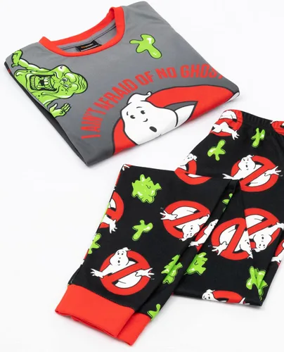 Miniatura 4 de Ghostbusters Pijama para niños con estampado de monstruos gris de longitud larga