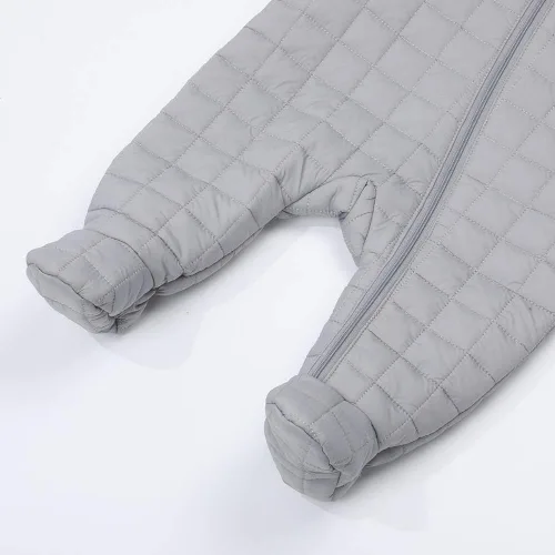Miniatura 11 de DDY Traje de nieve para bebé niña niño de 0 a 3 meses, chaqueta de plumón con capucha, mameluco para bebé, mameluco para invierno, color gris