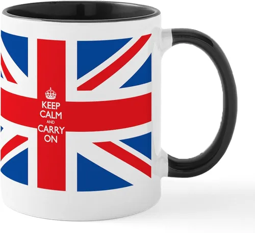 Miniatura 58 de CafePress Born American, British By Hea Taza de café de cerámica de 11 oz (11.0 fl oz)