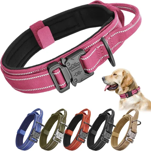 Miniatura 14 de KCUCOP - Collar táctico para perro, collar militar para perro, collares para perro Tactipup, ajustable, hebilla de metal resistente para perros M, L