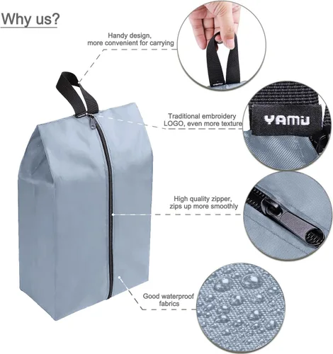 Miniatura 4 de Juego de 4 bolsas de zapatos de viaje de nailon impermeable con cremallera para hombres y mujeres, Varios colores, Paquete de 4 colores mixtos