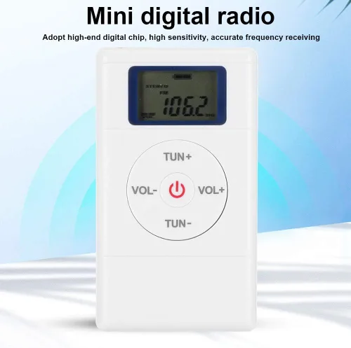 Miniatura 5 de Mini radio digital, sintonización portátil de radio FM, mini radio de sintonización digital con cordón y auriculares para interpretación