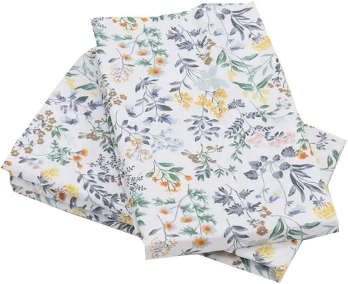 Miniatura 7 de Juego de 2 fundas de almohada de algodón botánico blanco, funda de almohada suave tamaño Queen con cierre envolvente, 20 x 30 pulgadas