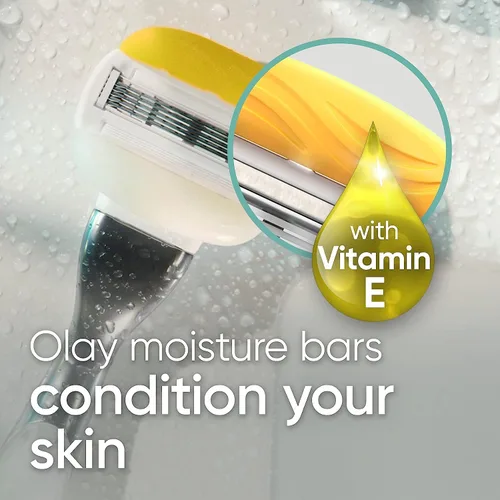 Miniatura 3 de Gillette Venus Comfortglide con mango de maquinilla de afeitar Olay Coconut para mujer + repuestos de cuchilla, plateado, 2