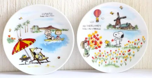 Miniatura 11 de Australia Canada Snoopy Mini Plato, Juego de 2