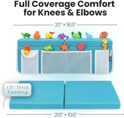 Miniatura 2 de Supa Ant Rodillero de baño – 8 ventosas y acolchado de 1.5 pulgadas. Almohadilla de baño certificada no tóxica para bañera y 5 organizadores