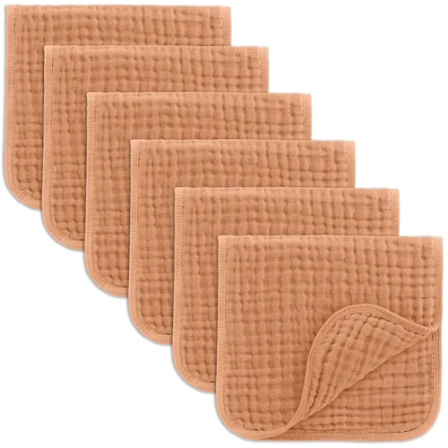 Miniatura 20 de Comfy Cubs - Juego de paños de muselina para eructos de 20 x 10 pulgadas, paquete de 10, tamaño grande, 6 capas, 100% algodón, absorbentes, seguros