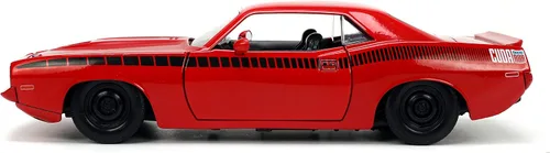 Miniatura 4 de Jada Toys Big Time Muscle 1:24 1973 Plymouth Barracuda - Coche fundido a presión rojo/negro, juguetes para niños y adultos