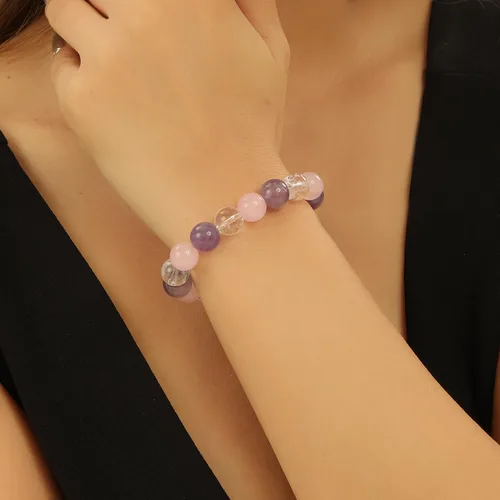 Miniatura 36 de Crystal Vibe Triple Protection Bracelet - 10mm Bead Bracelet for women men With Natural Stones of Tiger Eye Hematite and Black Obsidian - Healing