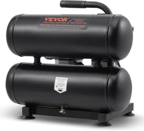 Miniatura 11 de VEVOR Compresor de aire, tanque de acero de 8 galones, 1HP 2.2 CFM@90 PSI Compresor de aire libre de aceite y presión máx. 120PSI, compresor