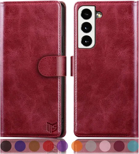 Miniatura 10 de SUANPOT Funda de piel tipo cartera para Samsung Galaxy S22 con bloqueo RFID, tarjetero para tarjetas de crédito, funda de teléfono con tapa tipo