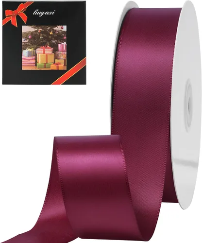 Miniatura 16 de LIUYAXI Cinta negra de doble cara, 1-1/2 pulgadas x 50 yardas, uso para envoltura de regalos, ramos de flores, fabricación de lazos, decoración