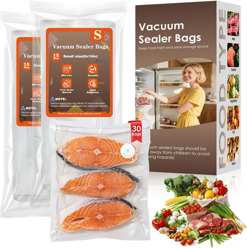 Miniatura 9 de Elxis Sellador al vacío, sellador al vacío portátil de mano + 30 bolsas de vacío reutilizables, sellador de alimentos portátil, con pantalla