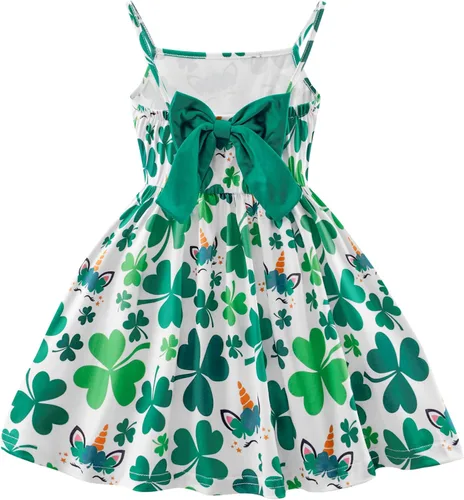 Miniatura 84 de Vestido de verano para niños pequeños, con diseño de dinosaurio, sin espalda, con lazo, vestido de playa de cumpleaños