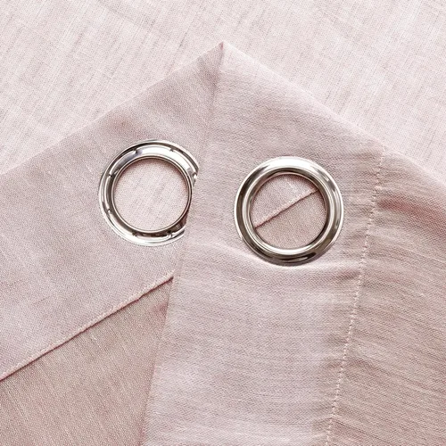Miniatura 7 de Miss SELETEX - Cortinas traslúcidas de lino natural rosa rubor para sala de estar, elegantes cortinas para ventana lisas con ojales filtrantes