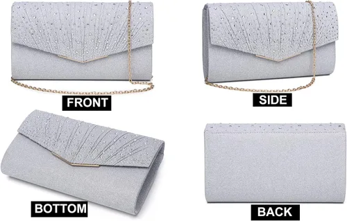 Miniatura 2 de MUDUO Monederos de mano con diamantes de imitación para mujer, monederos y bolsos formales de boda, fiesta, graduación, bolsas de dinero, regalo