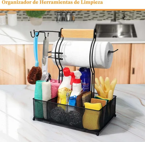 Miniatura 7 de FANGSUN Organizador para parrilla, organizador de barbacoa con soporte para toallas de papel, organizador de utensilios de condimentos de picnic