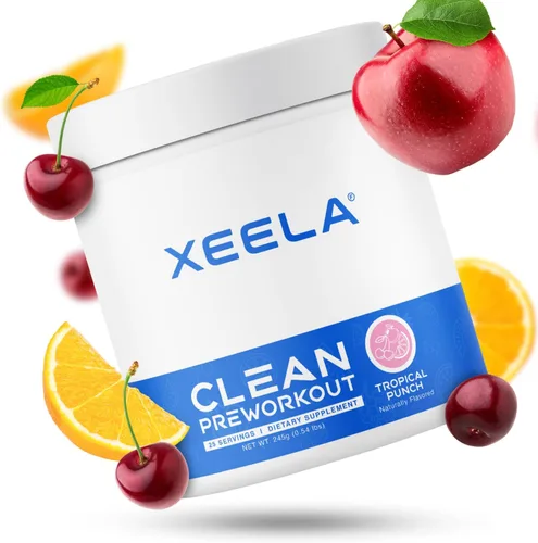 XEELA Pre entrenamiento - Limpio y probado - Sin nerviosismo, seguro y natural - Aumenta la energía termogénica, la concentración y la resistencia