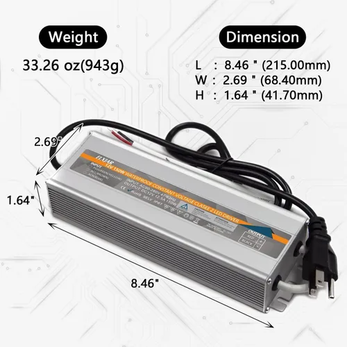 Miniatura 2 de (Paquete de 2) Fuente de alimentación LED de 150W 12V IP67 Transformador Adaptador Impermeable 90-260V AC a 12V DC Convertidor Compatible con Tiras