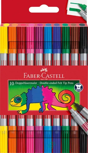 Miniatura 6 de Faber-Castell Bolígrafos de punta de fieltro de neón de doble punta - Juego de 10 With fine and wide tip - colouring pens for children and adults