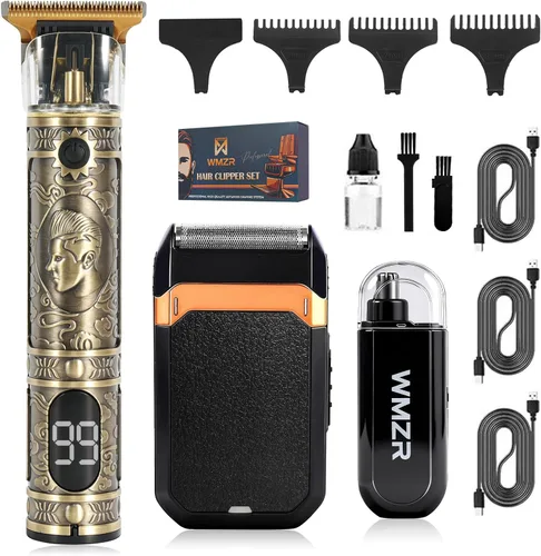 Cortadora de pelo para hombres, afeitadora eléctrica, recortadora de vello de nariz, juego de afeitado profesional, cortadora de pelo inalámbrica,