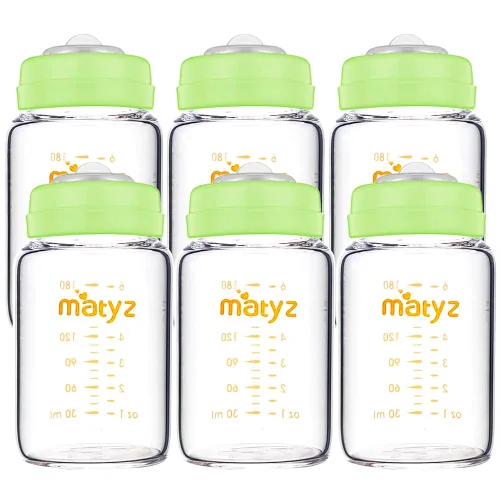 Miniatura 8 de Matyz Contenedores de vidrio para almacenamiento de leche materna, paquete de 4, botella de 6 onzas, aptos con bomba Spectra Medela Avent - Botella