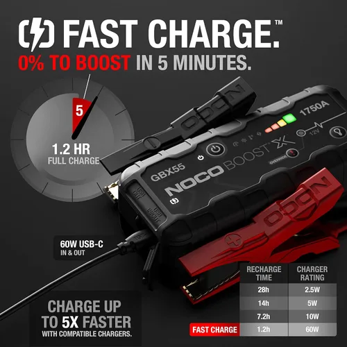 Miniatura 3 de NOCO Boost X GBX55: Arrancador UltraSafe de 1750A – Paquete de refuerzo de batería de litio de 12V, caja de arranque portátil, banco de energía