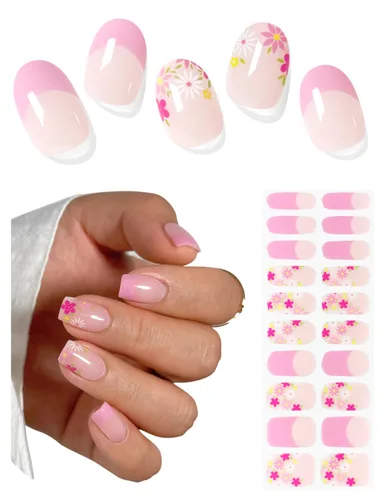 Miniatura 17 de AutyaMee Tiras de uñas de gel semicuradas (limón fresco), 20 unidades de envolturas de uñas de gel, calcomanías, calidad de salón, arándano, verano