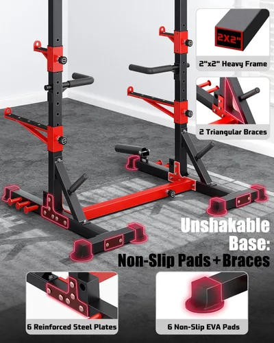 Miniatura 4 de YOLEO Smith Machine & Squat Rack Combo, Multi-Functional Power Racks with Adjustable Width & Pull-Up Bar, Cable Crossover Power Cage, Independent