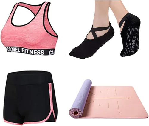 Miniatura 5 de JOYNÉE Calcetines de yoga antideslizantes para mujer con agarres, ideales para pilates, barras, bailes, hospitales, fitness, 3 pares