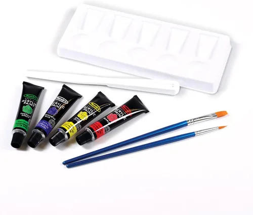 Miniatura 3 de RoseArt Juego de pintura acrílica prémium de 36 quilates en estuche de madera, juego completo de acrílico para lienzo, madera, cerámica y telas