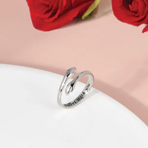 Miniatura 10 de CANDYFANCY Anillo de nudo celta de plata de ley 925 abierto para el dedo medio nudillo para mujer, tamaño ajustable 4-7