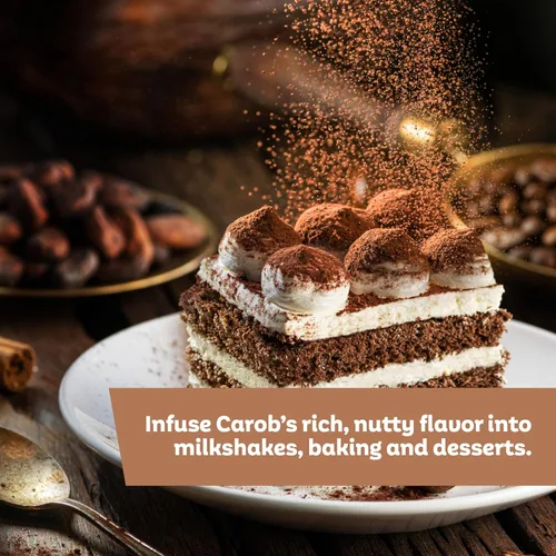Miniatura 7 de Roots Circle Polvo de algarrobo premium sin azúcar Kosher a granel de 14 onzas – Alternativa al cacao en polvo Rico en fibra de cafeína sin