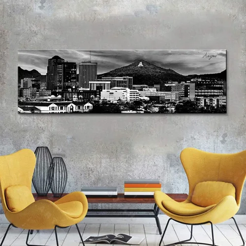 Miniatura 8 de Arte de Pared de Arizona para Oficina Decoración Negro y Blanco Imágenes de Paisaje Urbano de Tucson para Dormitorio Impresiones en Lienzo