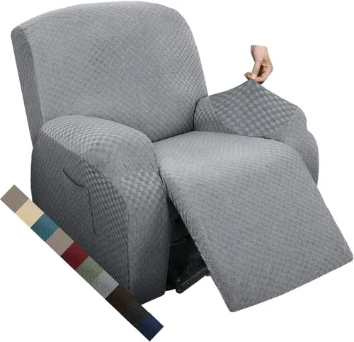Miniatura 21 de MAXIJIN funda para sofá de 4 piezas, para sofás de 3 plazas, muy elástica, no se desliza, para perros, para mascotas, protector elástico de muebles