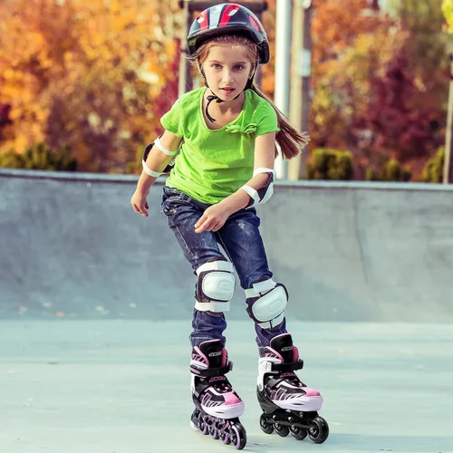 Miniatura 2 de Patines en línea ajustables para niños y niñas de 5-8 y 8-12 años con ruedas iluminadas, patines para niños de 4-12 años, patines para adolescentes
