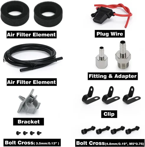 Miniatura 4 de PTNHZ Universal 1/4 NPT DC 12V 480c 200 PSI Control Air Bag Suspensión Compresor/Bomba Ride Kit para Auto/Motocicleta