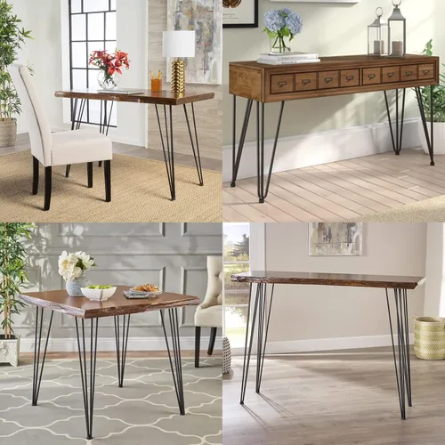 Miniatura 7 de Patas de mesa de horquilla de 34 pulgadas, patas de mesa de centro de metal, proyectos de bricolaje para muebles para el hogar industrial, patas