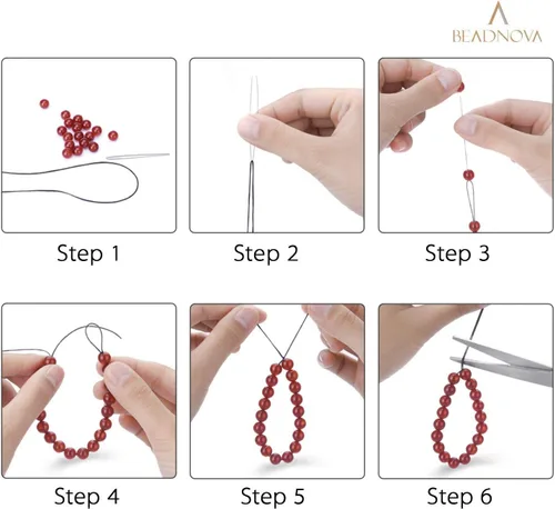 Miniatura 4 de BEADNOVA Cuerda de pulsera de 0.024 in de alambre transparente para manualidades para hacer joyas, hilo elástico (328.1 ft)