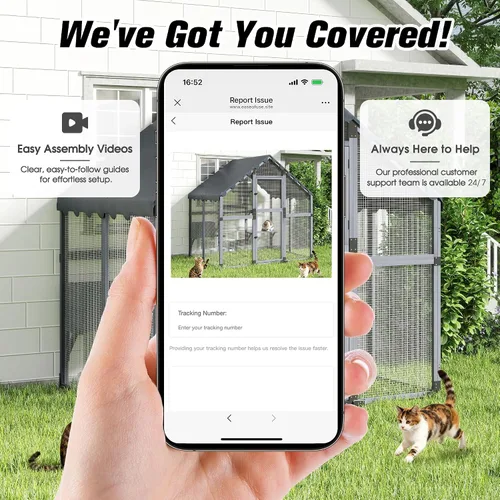 Miniatura 7 de COZIWOW Catio - Casa grande para gatos al aire libre, con conexión de ventana, resistente a la intemperie, condominio, plataforma, casa de animales