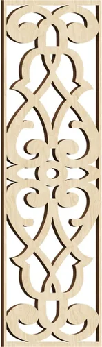 Miniatura 93 de 9 3/8"W x 24 3/8"H x 1/4"T Bellaire Decorativos Paneles de pared de madera calado, abedul