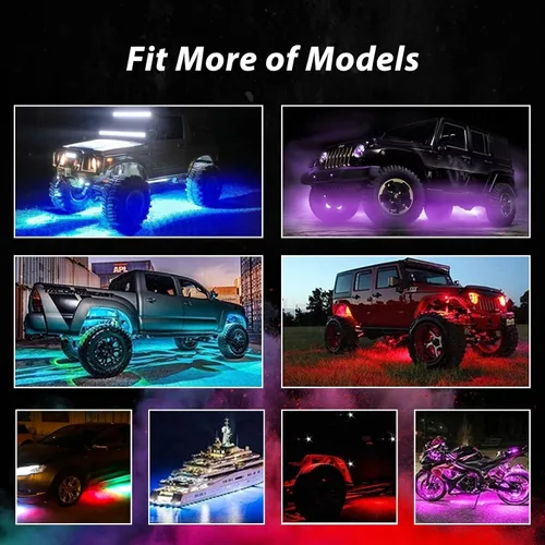 Miniatura 5 de Hovano Juego de 4 cables de extensión de 60 pulgadas/150 cm de 4 pines RGB LED para luces de acento multicolor, juego de cables para luces LED