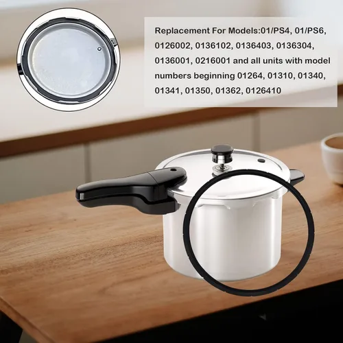 Miniatura 2 de Anillo de sellado de olla a presión 09936 09904 y enchufe de sobrepresión compatible con olla a presión Presto 2PCS
