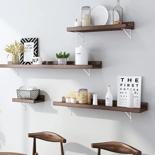 Miniatura 7 de Soportes de estante de 6 pulgadas, paquete de 8 soportes en L resistentes para estantes, soportes de metal triangulares de 90 grados para estantes